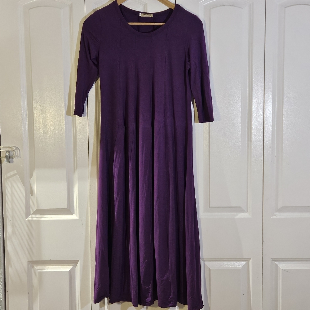 Hotouch Women's Dress XL Purple 3/4 Sleeve Swing Boho Flowy Witchy Whimsigoth